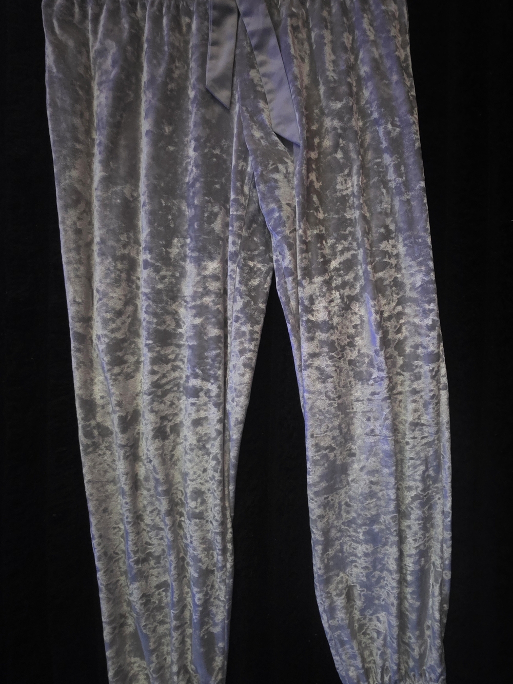 Victoria's Secret Crushed Velvet Joggers - Silver Gray